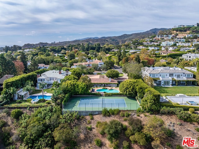 aerial view featuring a mountain view