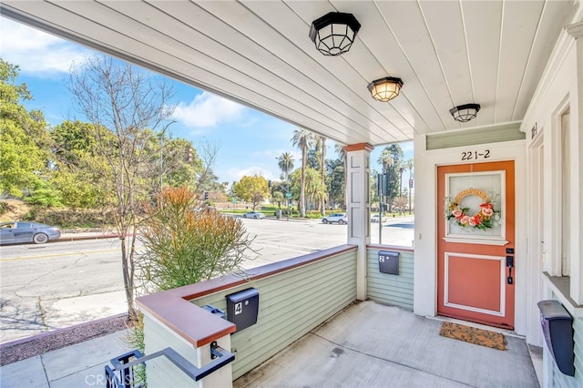 view of patio featuring covered porch