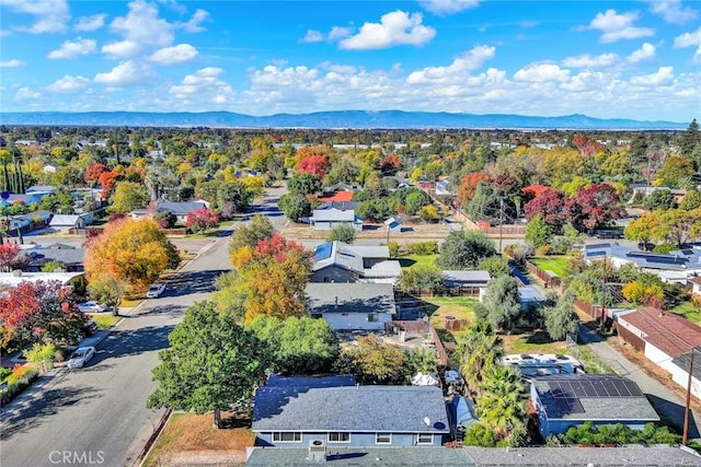 bird's eye view with a mountain view