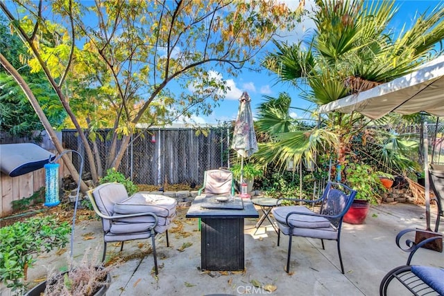 view of patio / terrace featuring a fenced backyard