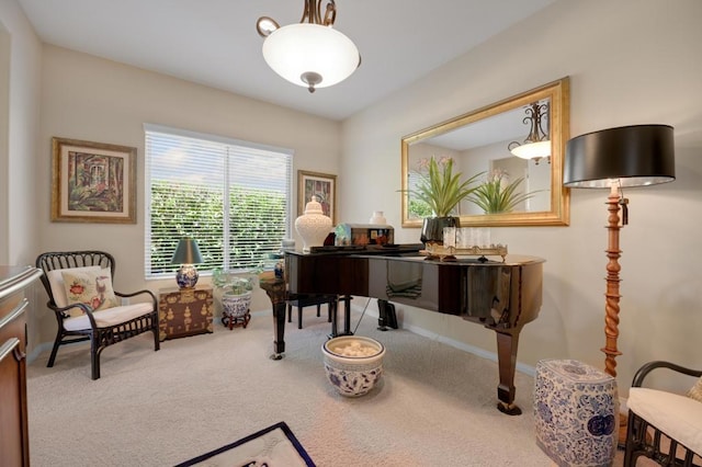 interior space featuring carpet flooring