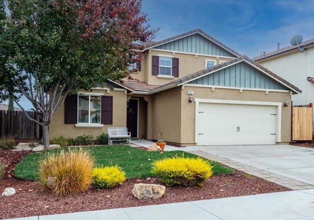 craftsman-style home with a garage