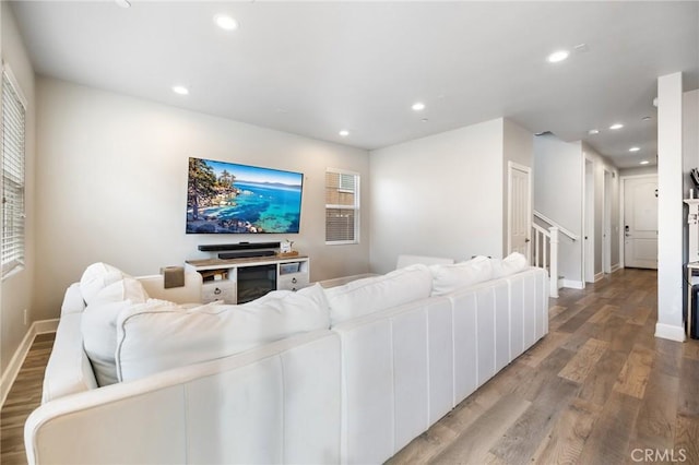 living room featuring hardwood / wood-style floors