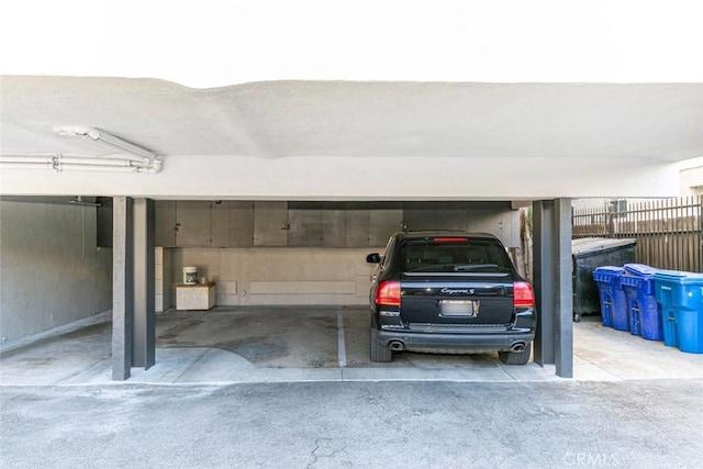 view of garage