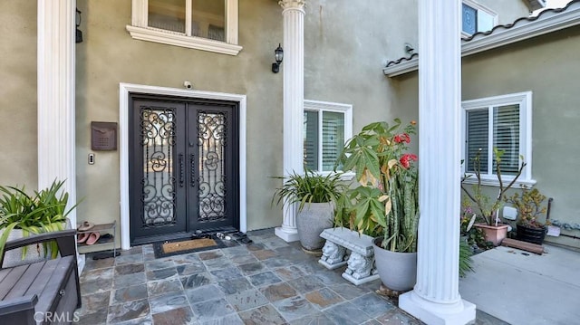 view of exterior entry with french doors