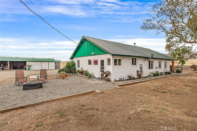 exterior space with a garage