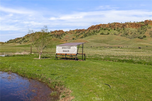 property view of mountains featuring a rural view
