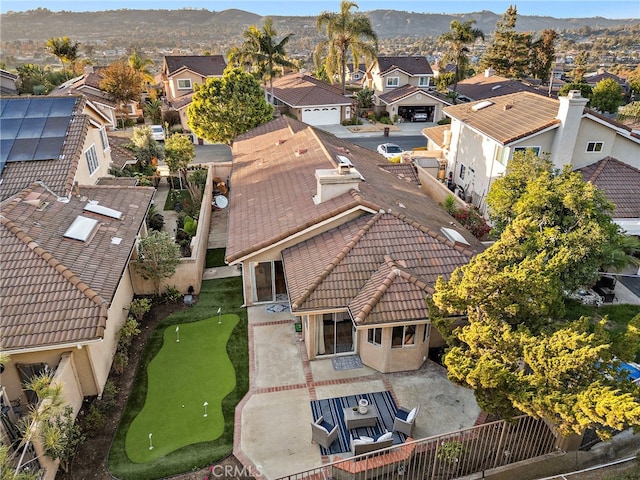 aerial view featuring a mountain view