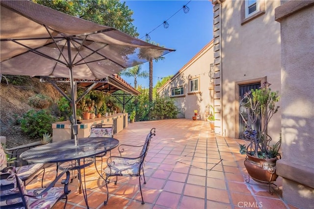 view of patio / terrace with exterior kitchen