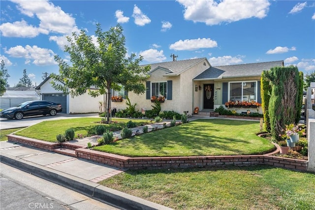 ranch-style home with a front yard