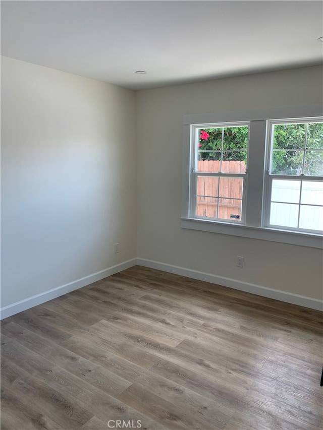 empty room featuring wood-type flooring