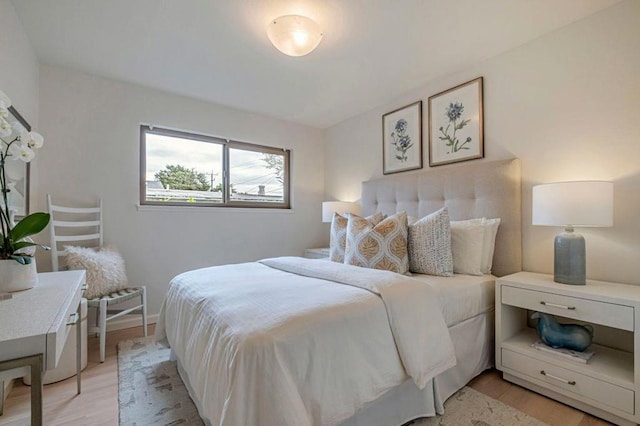 bedroom featuring light hardwood / wood-style floors