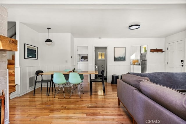 living room with light wood-type flooring