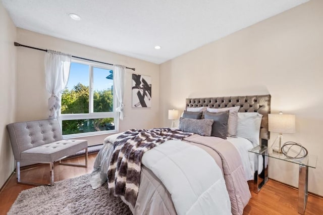 bedroom featuring light hardwood / wood-style floors