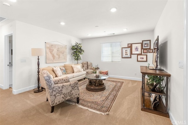 view of carpeted living room