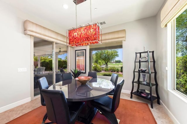 view of tiled dining area