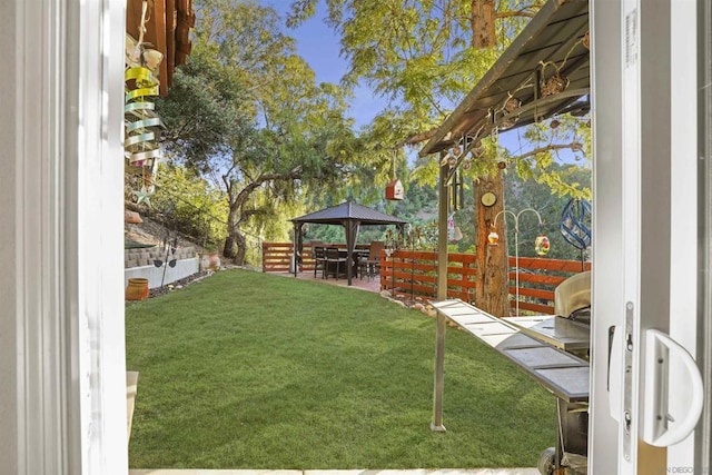 view of yard featuring a gazebo