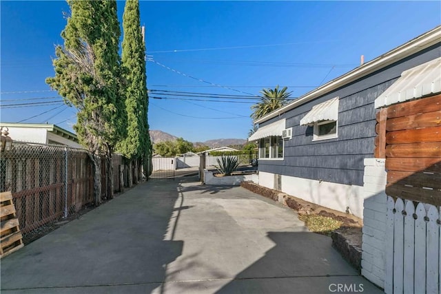 exterior space featuring a mountain view