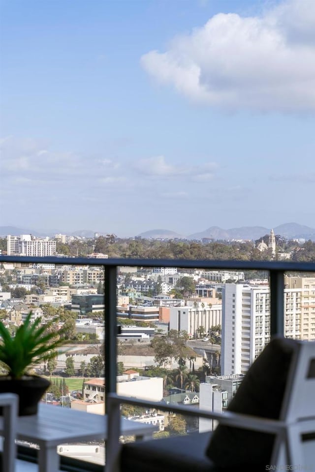 balcony with a mountain view