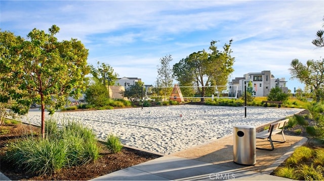 view of community featuring volleyball court