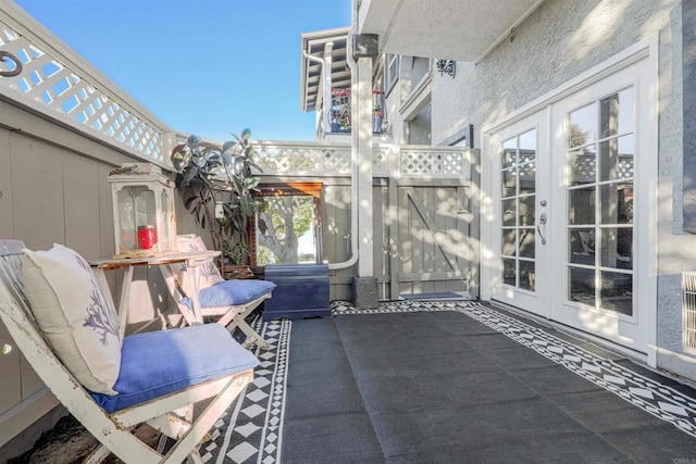 view of patio / terrace featuring french doors