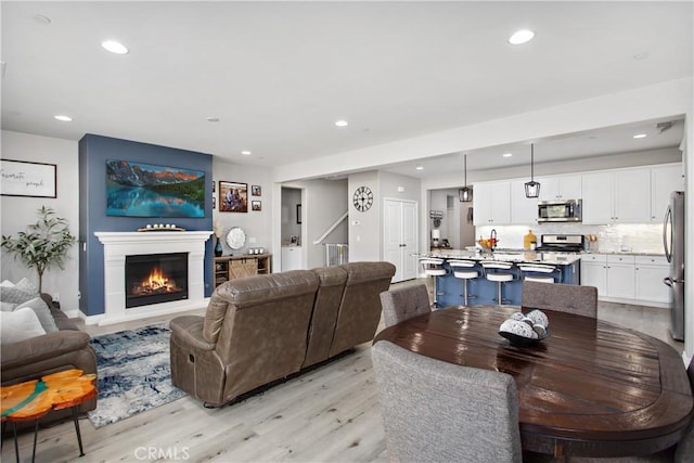 living room featuring light hardwood / wood-style flooring