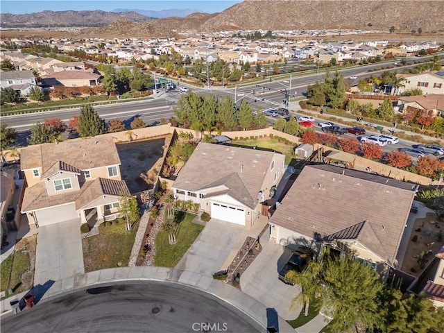 bird's eye view featuring a mountain view