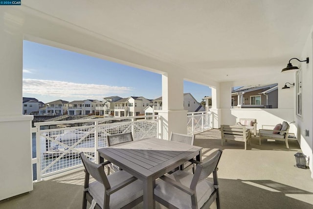 view of patio featuring an outdoor hangout area