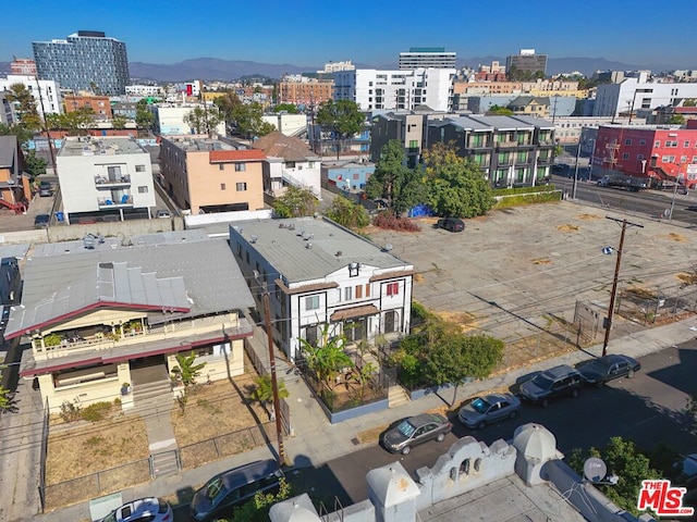 aerial view with a mountain view