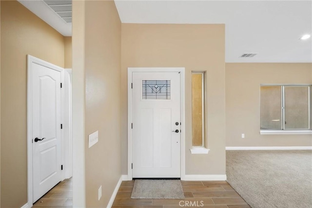 entryway with light wood-type flooring