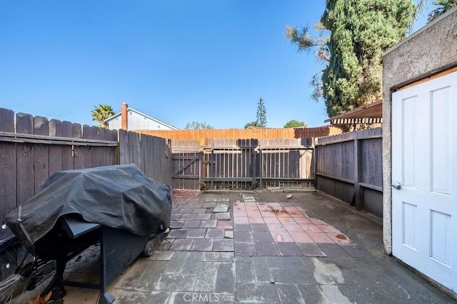 view of patio featuring area for grilling