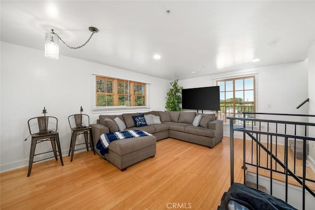 living room featuring hardwood / wood-style floors