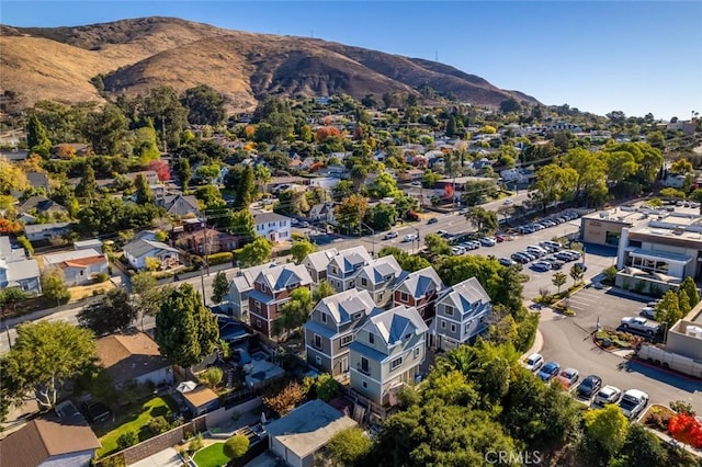 bird's eye view with a residential view and a mountain view