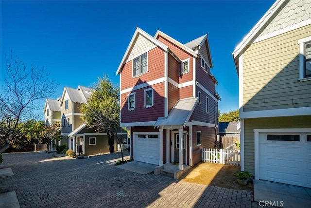 view of front property with a garage