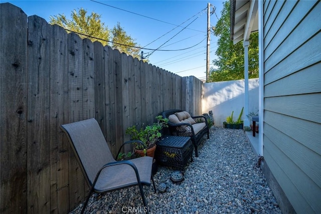 view of patio featuring fence private yard