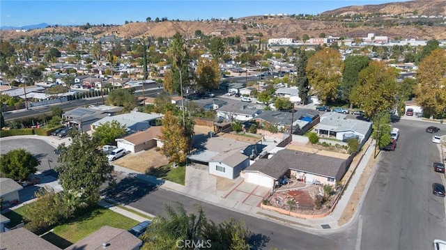 bird's eye view with a mountain view