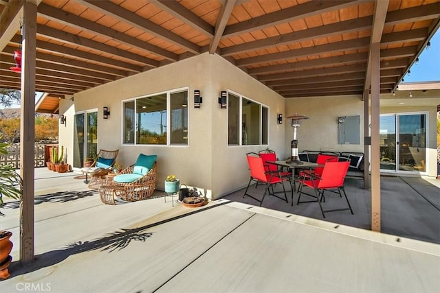 view of patio / terrace with electric panel