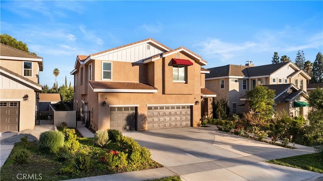 view of front of house with a garage