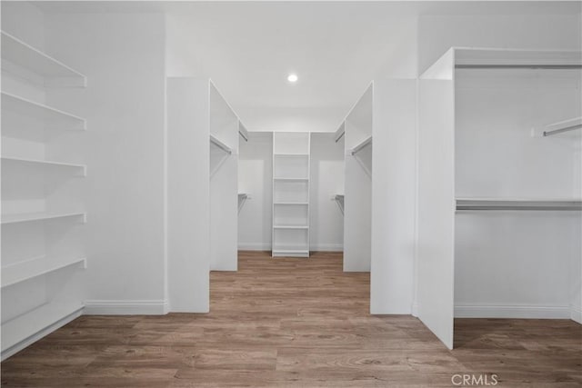 walk in closet featuring hardwood / wood-style flooring