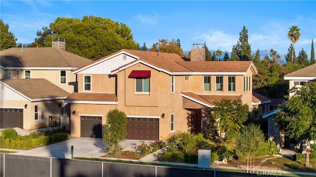 view of property with a garage