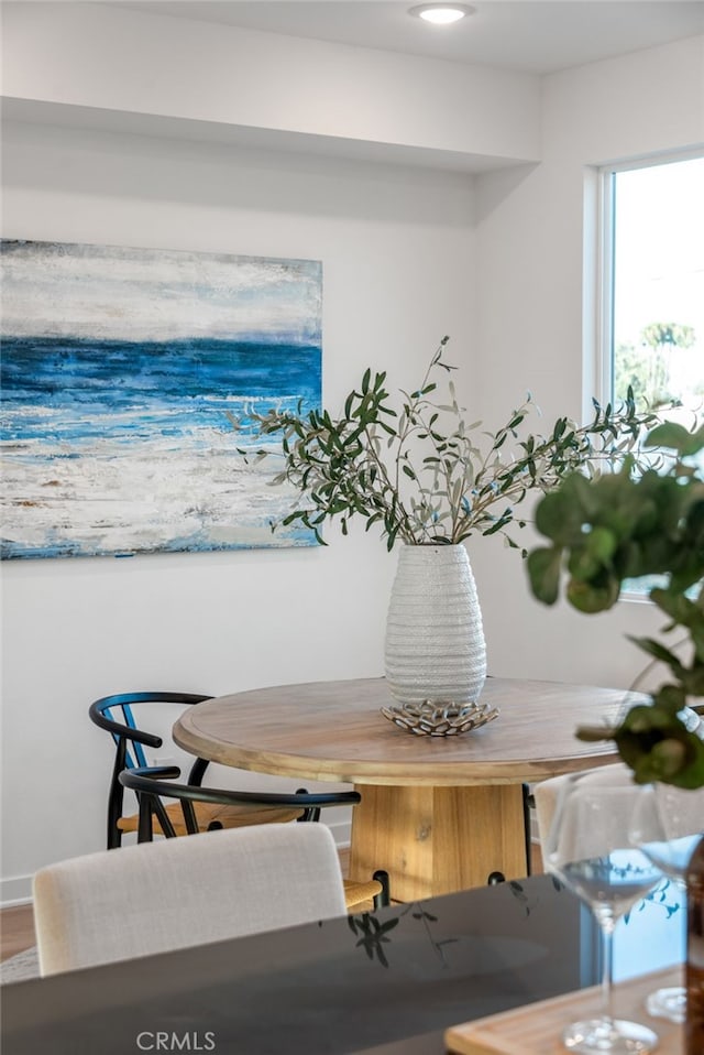 dining room with hardwood / wood-style flooring