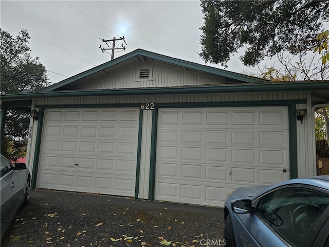 view of garage