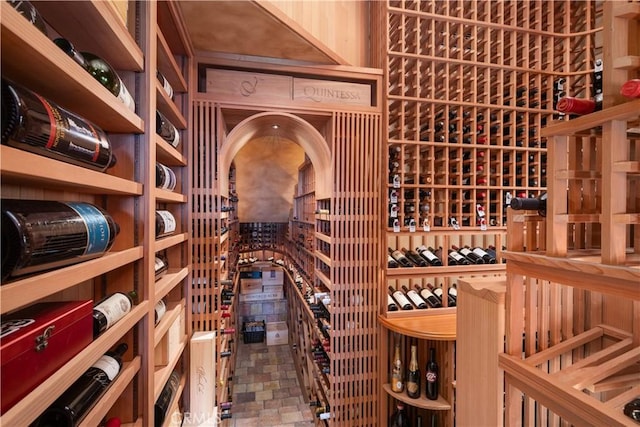 view of wine cellar