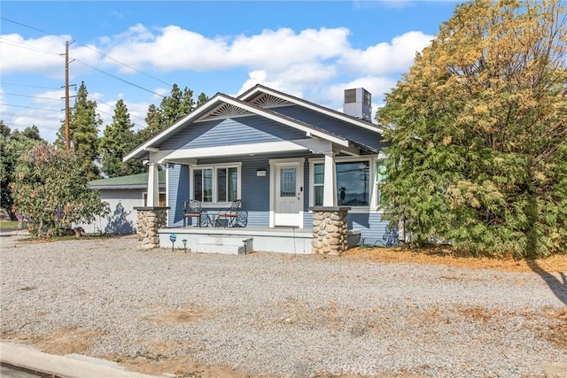 view of front of property with covered porch