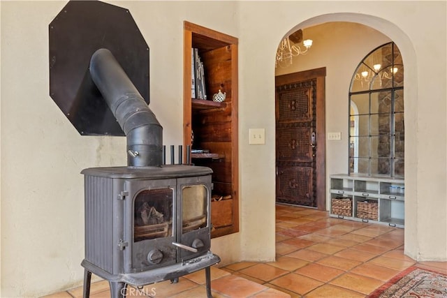 interior space with tile patterned floors