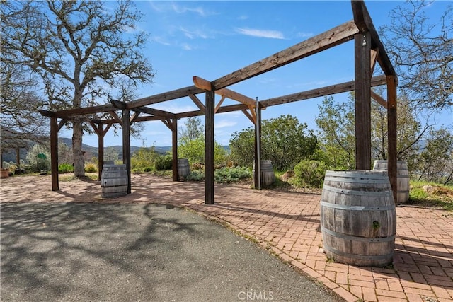 view of patio / terrace featuring a pergola