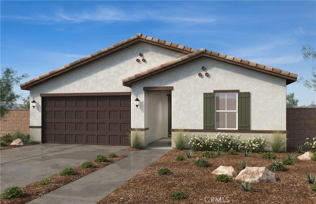 view of front of home with a garage