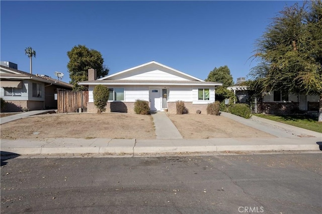 view of single story home