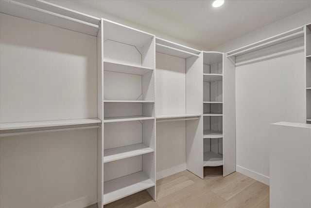 spacious closet with light wood-type flooring