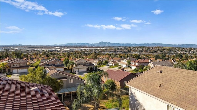 aerial view with a mountain view